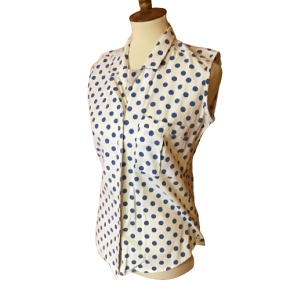 Vintage 80s Gitano polka dot top - Picture 1 of 10